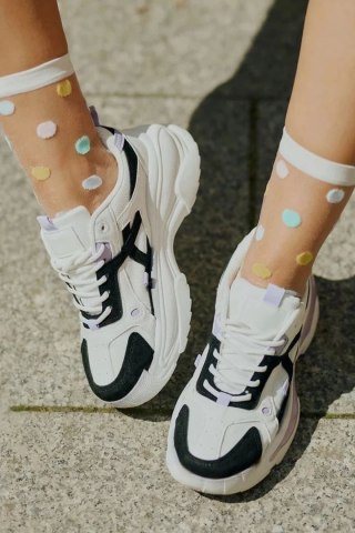 Skarpety Model Punta 609 Ecru/Yellow - Gabriella