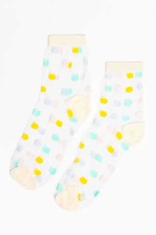 Skarpety Model Punta 609 Ecru/Yellow - Gabriella