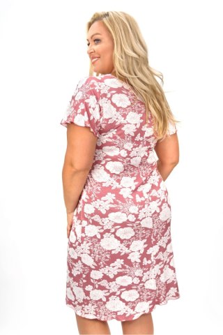 Koszula Nocna Model Tina Plus Size Dirty Pink - Donna