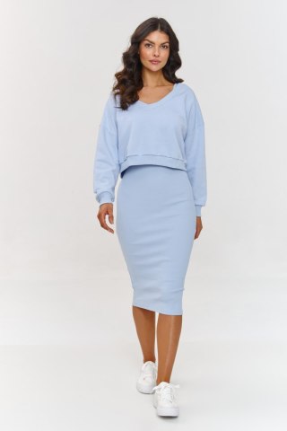 Sukienka Komplet Model A10 Błękit - Makadamia