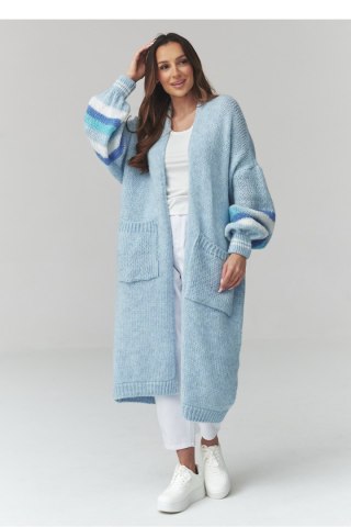 Sweter Kardigan Model S174 Błękit - Makadamia
