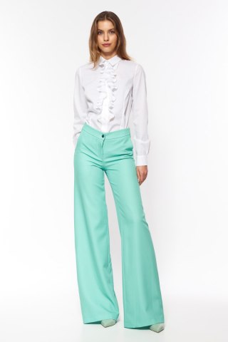 Biała koszula z żabotem K79 White - Nife