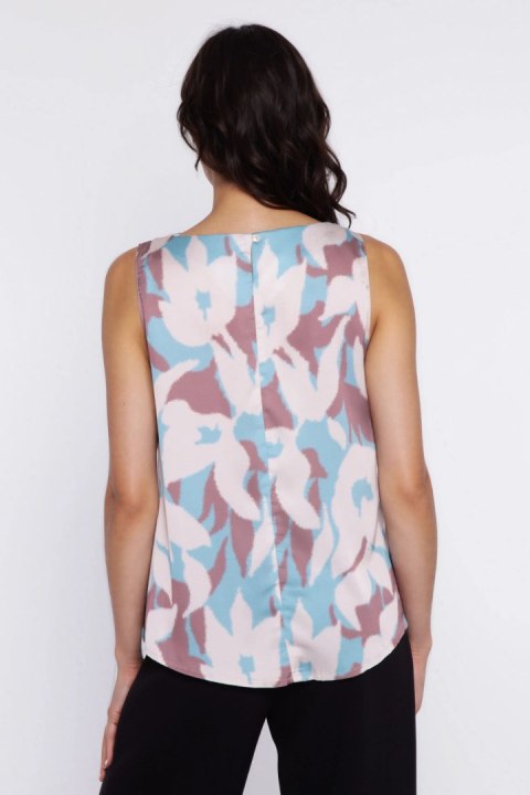 Bluzka o kroju trapezu bez rękawów B230 Flowers - Nife