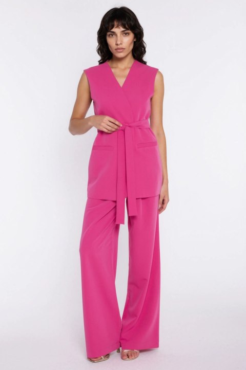 Przedłużana kamizelka wiązana w pasie Z97 Pink - Nife