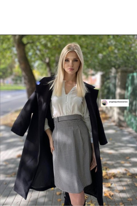 Spódnica Rozszerzona spódnica w pepitkę SP80 Pepitka - Nife