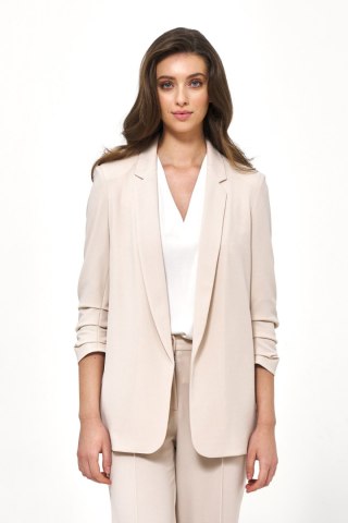 Beżowa marynarka bez zapięcia Z58 Beige - Nife