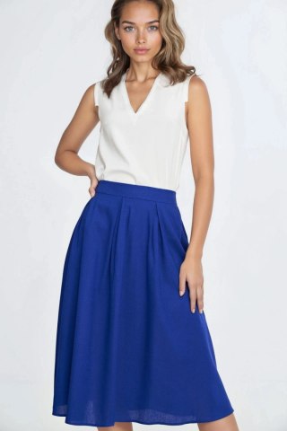 Bluzka bez rękawów z dekoltem V B191 Ecru - Nife