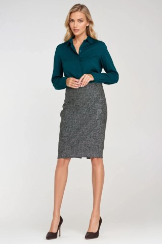 Bluzka z krytą plisą B205 Szmaragd - Nife