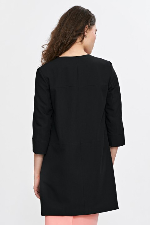 Dłuższa marynarka z przeszyciami z rękawem 3/4 Z80 Black - Nife