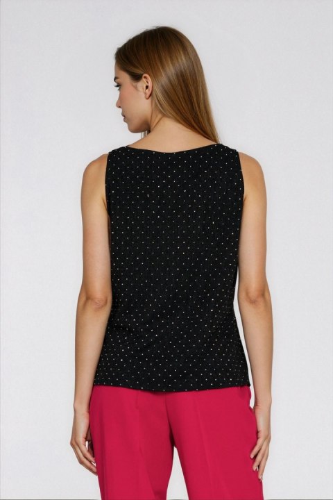 Dzianinowa bluzka z błyszczącymi dżetami B217 Silver/Black - Nife