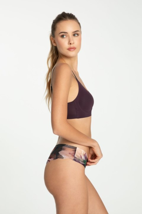 Figi Model Velvet Bloom Tanga Brasil Bakłażan - Julimex