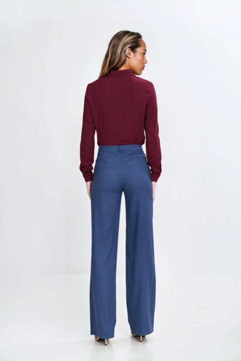 Klasyczna koszula z wiskozy K87 Bordo - Nife