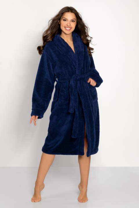 Szlafrok Damski Model Josephine Long 223386 Navy - Momenti Per Me