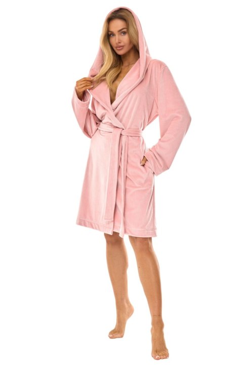 Szlafrok Damski Model Luna 2509 Powder Pink - L&L collection